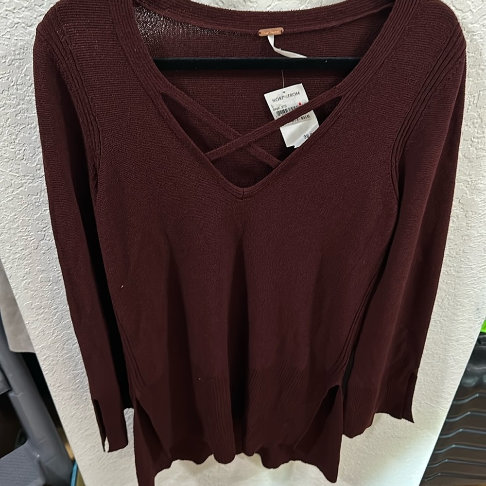 Free people, bell sleeve, split him tunic top